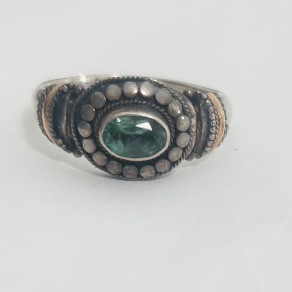 Green Sterling Vintage Ring Stamped-10k 925